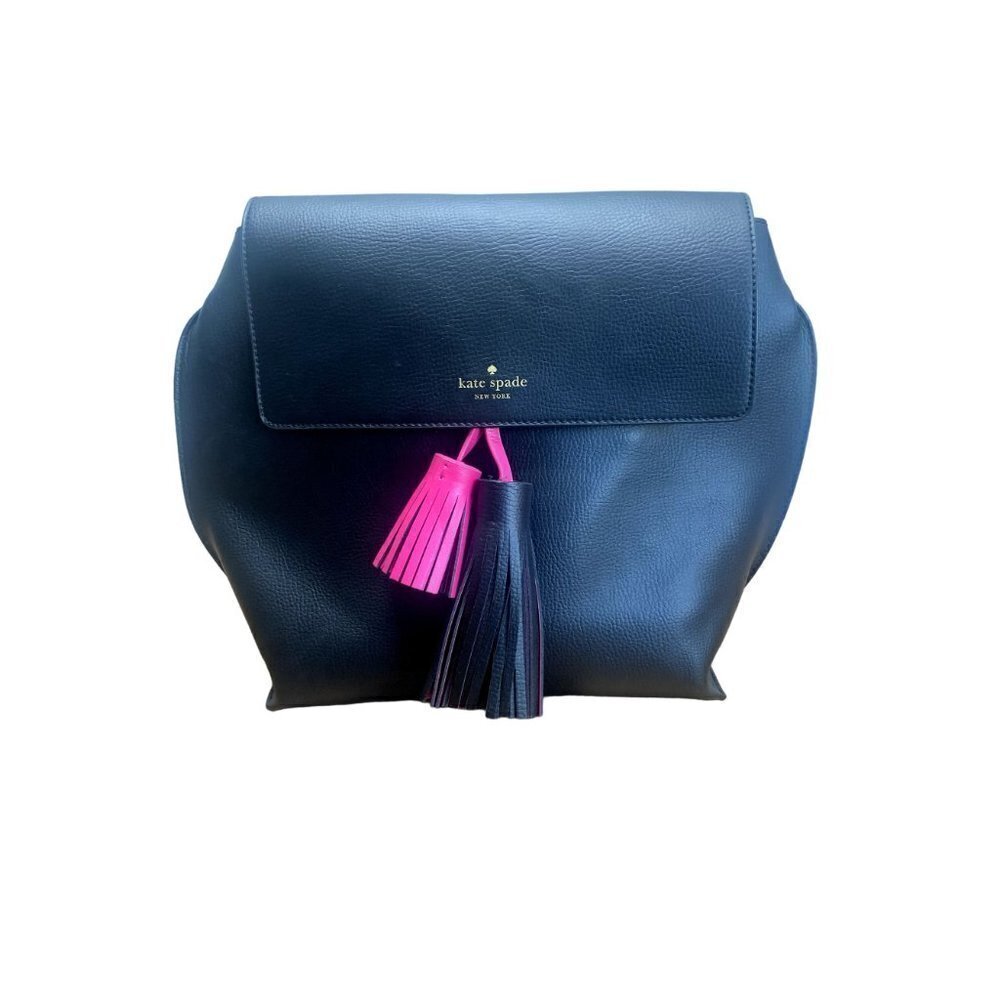kate spade Foster Court Kirk Backpack Leather Black Sweetheart Pink - Picture 3 of 12